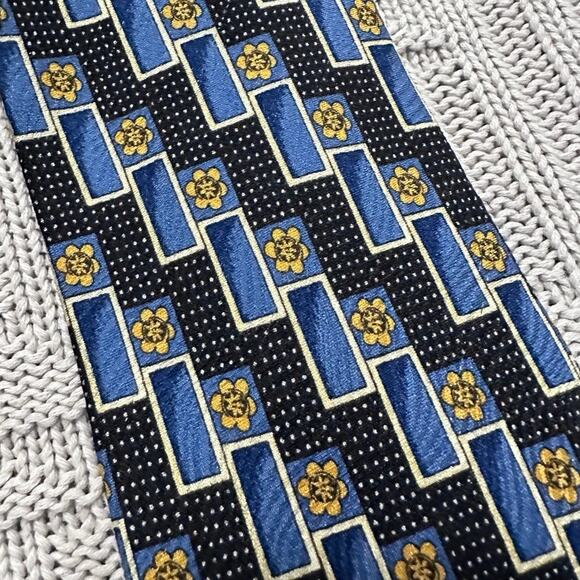 Ermenegildo Zegna blue geometric silk tie - Picture 2 of 5